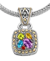 Balissima by Effy Multistone Square Pendant (1-5/8 ct. t.w.) in 18k Gold and Sterling Silver