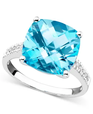 Blue Topaz (7-3/4 ct. t.w.) & Diamond Accent Ring 14k Gold (Also Green Quartz)