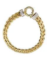 14k Gold Bracelet, Diamond Spiga (1/8 ct. t.w.)