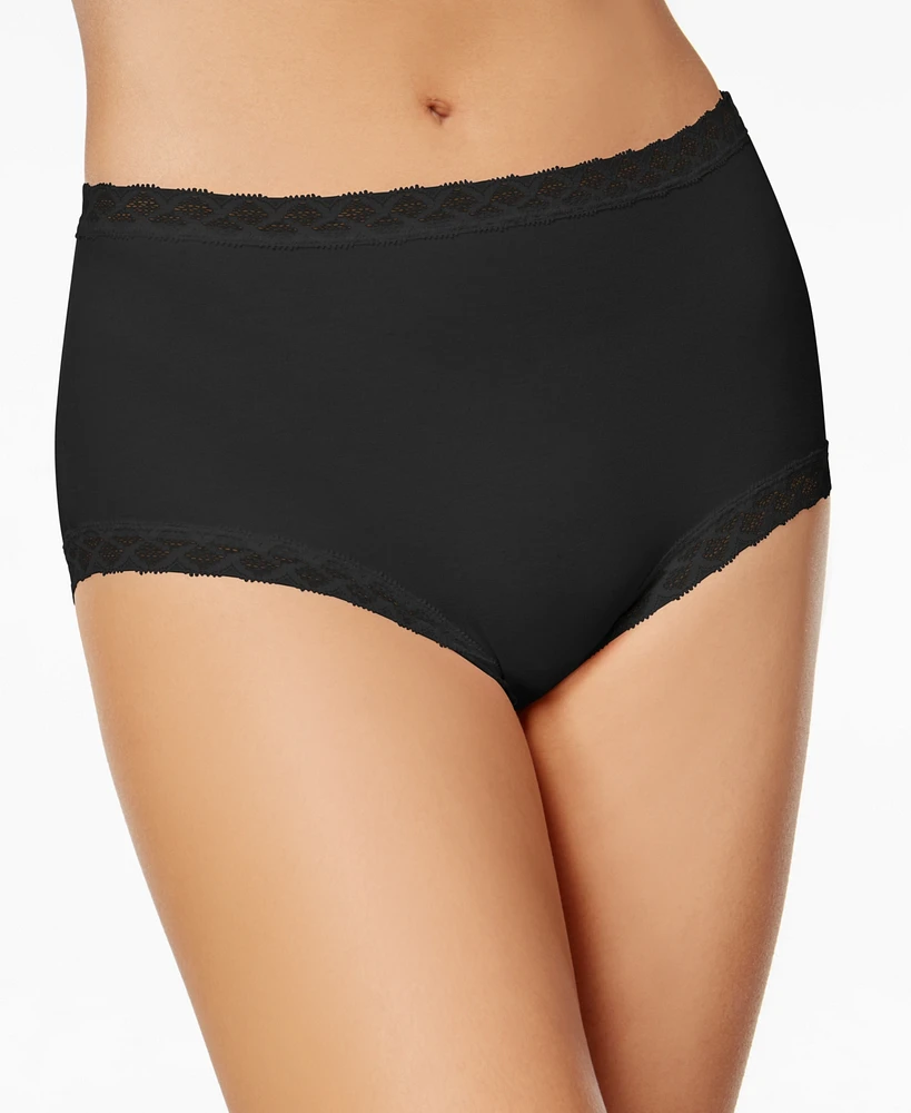 Natori Bliss Lace-Trim High Rise Cotton Brief 755058