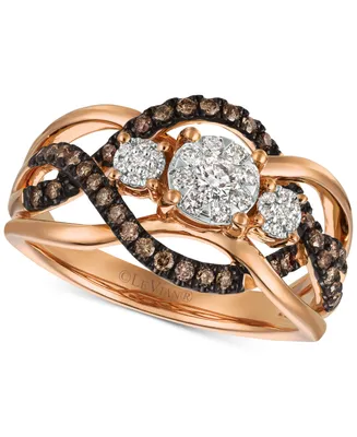Le Vian Chocolatier Diamond Ring (3/8 ct. t.w.) 14k Rose Gold (Also Available Two-Tone White & Yellow or Gold