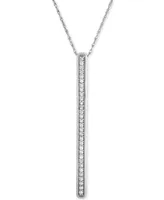 Diamond Stick Pendant Necklace (1/6 ct. t.w.) in Sterling Silver
