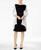 Calvin Klein Elegant Satin-Trim Chiffon Evening Wrap