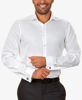 Men's Slim-Fit Non-Iron Herringbone French Cuff Dress Shirt