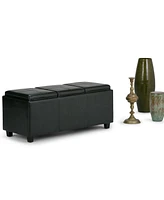 Avalon Faux Leather Storage Ottoman with 3 Trays