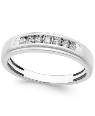 Men's Diamond Band (1/4 ct. t.w.) in 10k White Gold