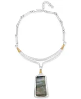 Robert Lee Morris Soho Two-Tone Sculptural Stone Pendant Necklace