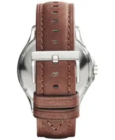 A|X Armani Exchange Men's Brown Leather Strap Watch 46mm AX2133