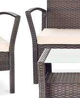 Calann Outdoor 4-Pc. Seating Set (1 Loveseat, 2 Chairs & 1 Coffee Table)