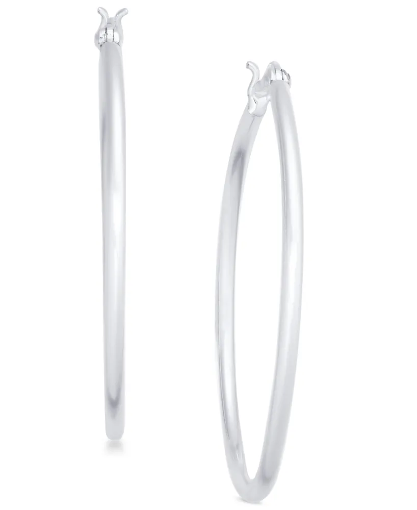 Giani Bernini Large Skinny Hoop Earrings in Sterling Silver, 1.6", Created for Macy's