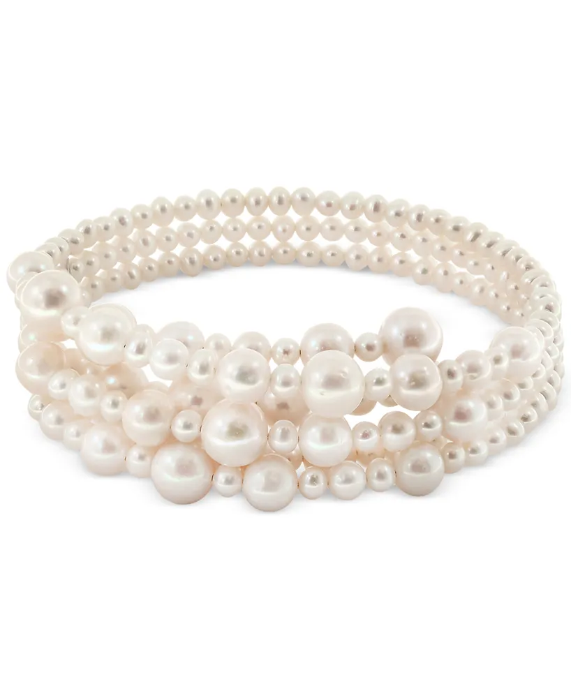 Pearl Lace by Effy Cultured Freshwater Pearl (5-1/2, 7-1/2, 10, 12mm) Coil Choker Necklace