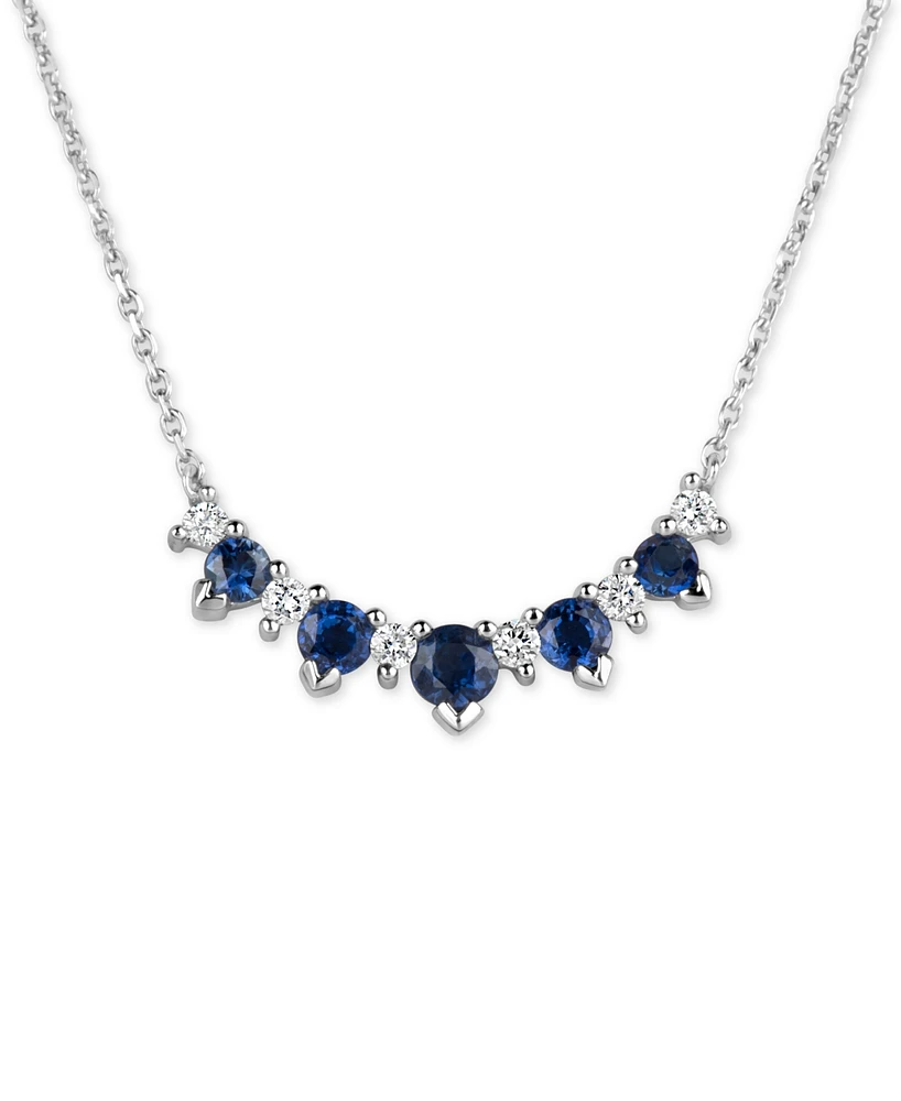 Sapphire (3/4 ct. t.w.) & Diamond (1/5 ct. t.w.) Necklace in 14k White Gold