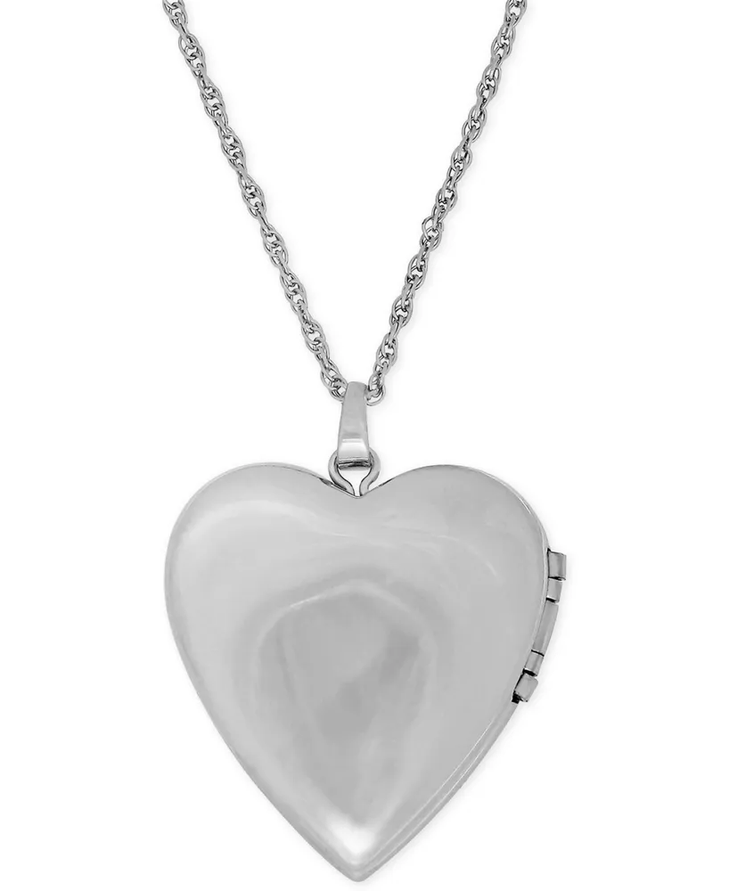 4-Photo Engraved Heart Locket in Sterling Silver