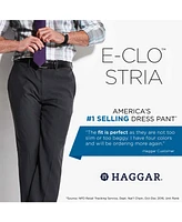 Haggar Men's Eclo Stria Classic Fit Flat Front Hidden Expandable Dress Pants