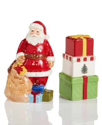 Christmas Tree Santa and Gift Box Salt & Pepper Set