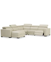 Nevio 5-pc Leather Sectional, 2 Power Recliners, Created for Macy's