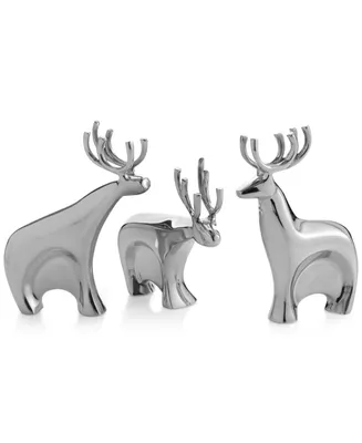 Nambe Dasher Reindeer Figurines, Set of 3