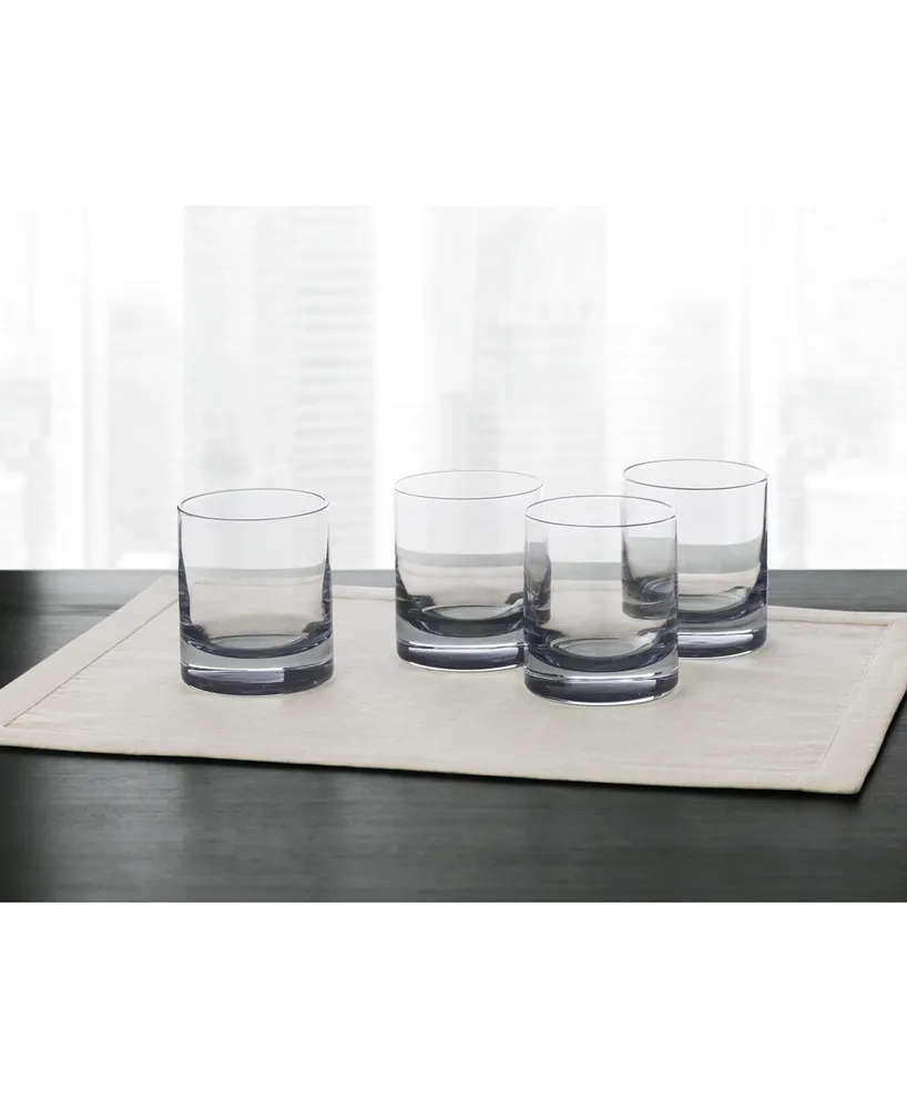 Hotel Collection Double Old Fashioned Glasses with Gray Accent, Set of 4, Created for Macy's