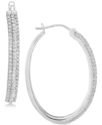 Diamond Hoop Earrings (1 ct. t.w.) in Sterling Silver