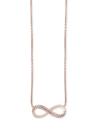 Effy Diamond Infinity Pendant Necklace (1/8 ct. t.w.) 14k Rose Gold