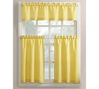 No. 918 Martine Microfiber Semi-Sheer Rod Pocket Kitchen Curtain Valance and Tiers Set