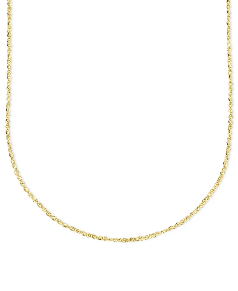 Italian Gold 14k Gold Necklace, 16" Perfectina Chain Necklace (1-1/8mm)