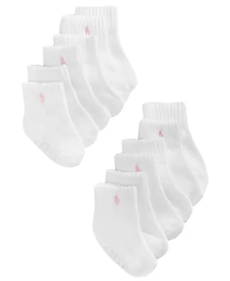 Ralph Lauren Baby Girls Sport Socks, Pack of 6