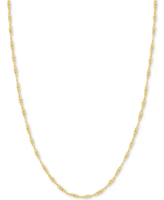 24" Singapore Chain Necklace (7/8mm) in 14k Gold