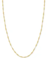 24" Singapore Chain Necklace (7/8mm) in 14k Gold
