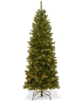 National Tree Company 6' North Valley Spruce Pencil Slim Tree With 250 Clear Lights