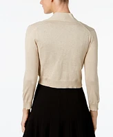 Calvin Klein Three-Quarter-Sleeve Glitter Shrug Cardigan