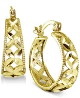 Giani Bernini Small Floral Hoop Earrings, 0.75", Created for Macy's