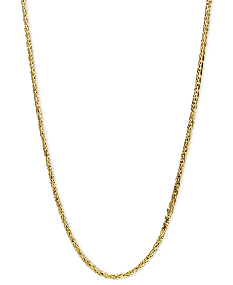 14k Gold Necklace, 20" Diamond Cut Wheat Chain (9/10mm)