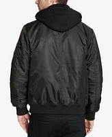 Guess Men's Bomber Jacket with Removable Hooded Inset