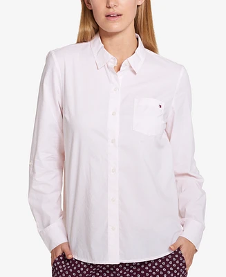 Tommy Hilfiger Women's Cotton Pinstripe Button-Down Shirt