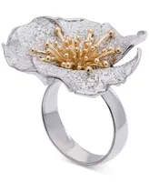 Giani Bernini Two-Tone Hibiscus Flower Statement Ring, Created for Macy's - Two