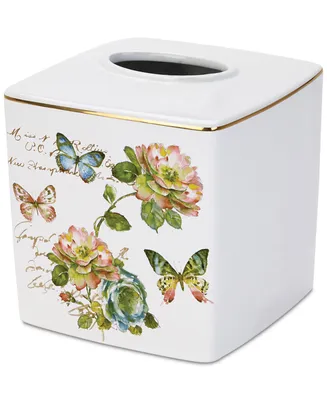 Avanti Butterfly Garden Ceramic Tissue Box Cover