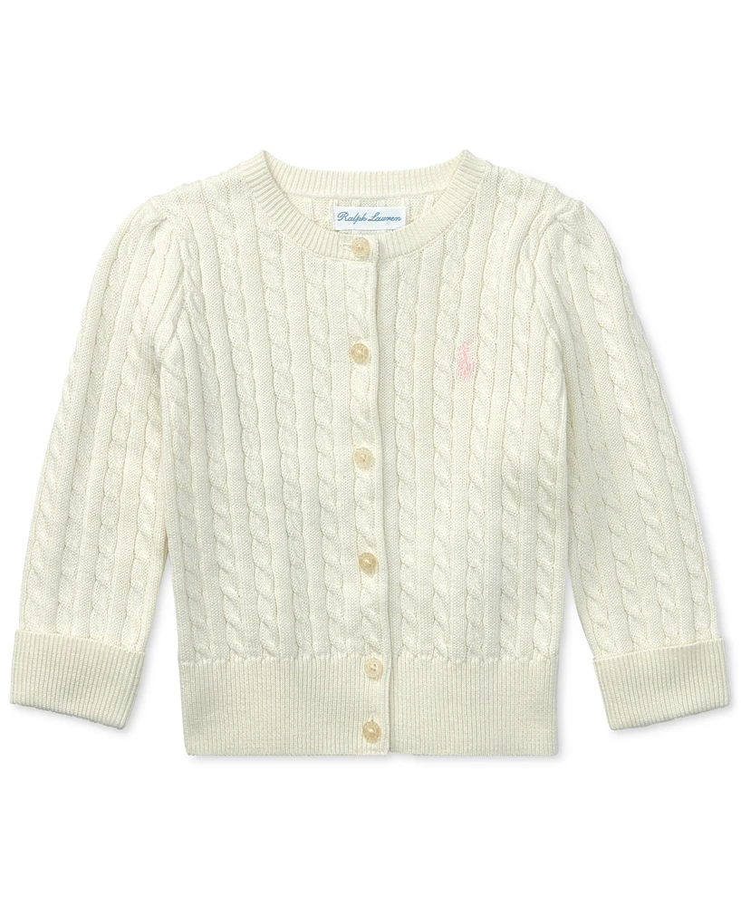 Polo Ralph Lauren Baby Girls Cable-Knit Cotton Cardigan