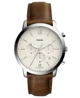 Fossil Men's Neutra Chronograph Brown Leather Strap Watch 44mm