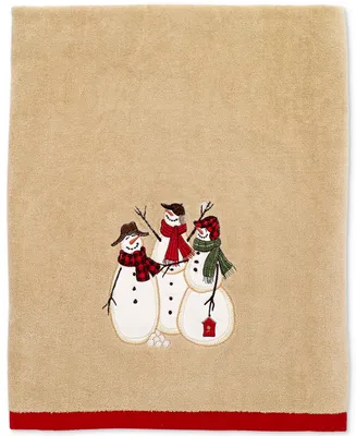 Avanti Snowman Gathering Holiday Cotton Bath Towel, 27" x 50"