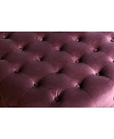 Lydia Tufted Round Velvet Ottoman