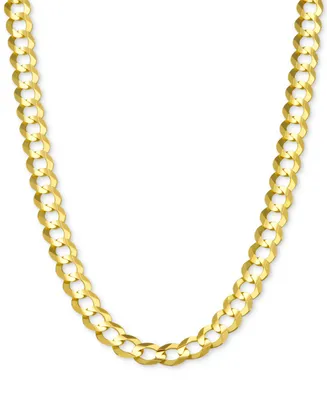 24" Open Curb Link Chain Necklace (5-3/4mm) in Solid 14k Gold