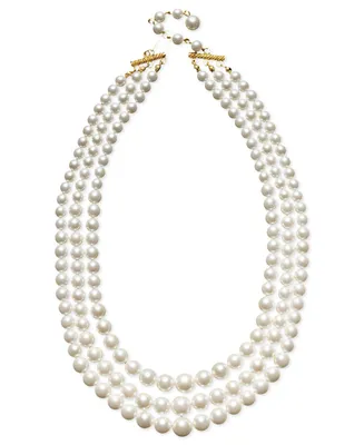 Charter Club Three Row White Simulated Pearl (10 mm)