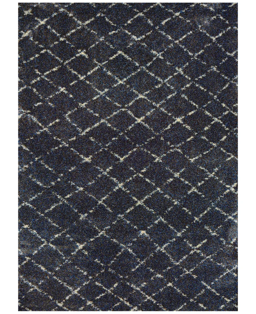 Couristan Enclave Shag Gio Navy-Grey 3'11" x 5'6" Area Rug