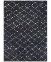 Couristan Enclave Shag Gio Navy Grey Area Rug Collection