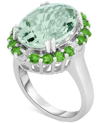 Multi-Gemstone (9 ct. t.w.) & Diamond Accent Statement Ring in Sterling Silver