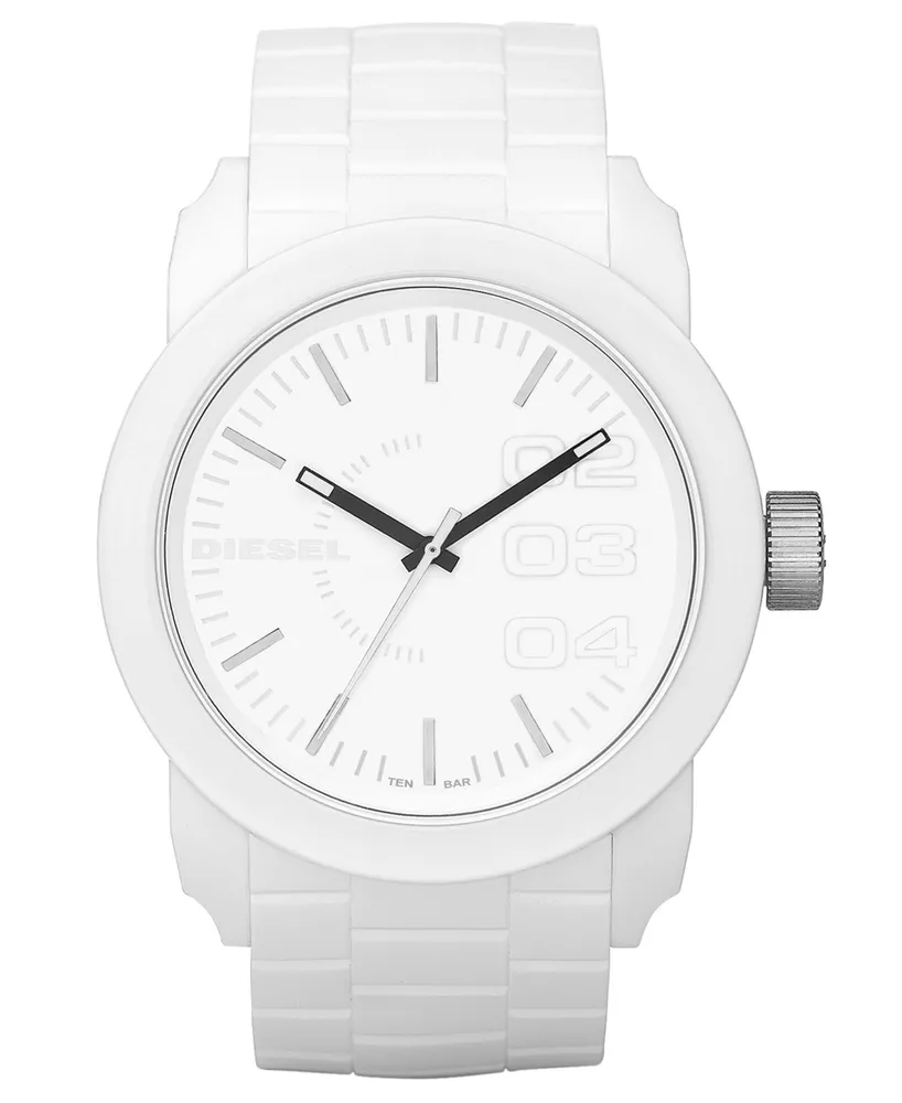 Diesel Men's White Silicone Strap Watch 44mm DZ1436