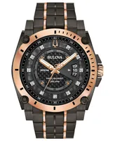 Bulova Men's Precisionist Champlain Diamond-Accent Gray & Rose Gold