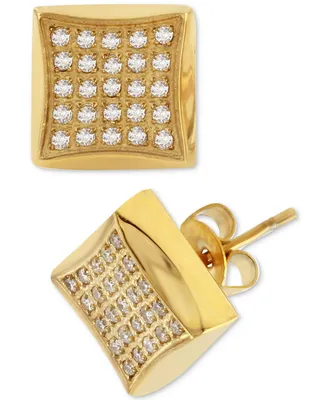 Diamond Square Cluster Stud Earrings (1/4 ct. t.w.) in Gold Tone
