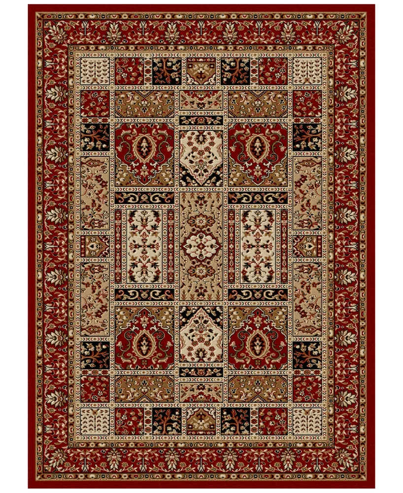 Closeout! Km Home Pesaro Panel Red 3'3" x 4'11" Area Rug